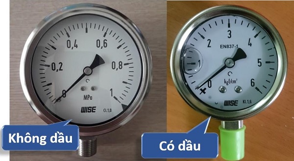 SỰ KHÁC NHAU GIỮA ĐỒNG HỒ ÁP SUẤT CÓ DẦU VÀ KHÔNG DẦU